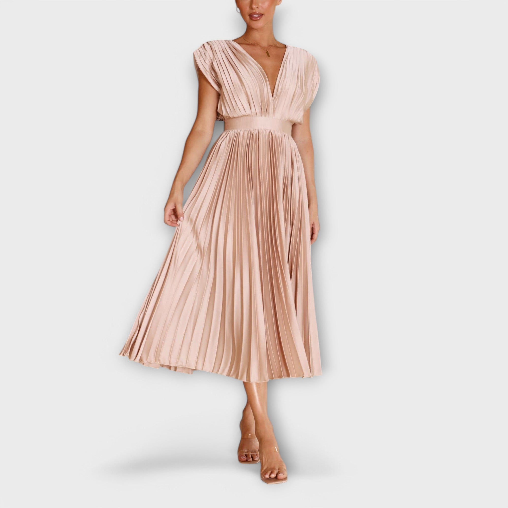 Elsie - Elegante vestido midi plisado