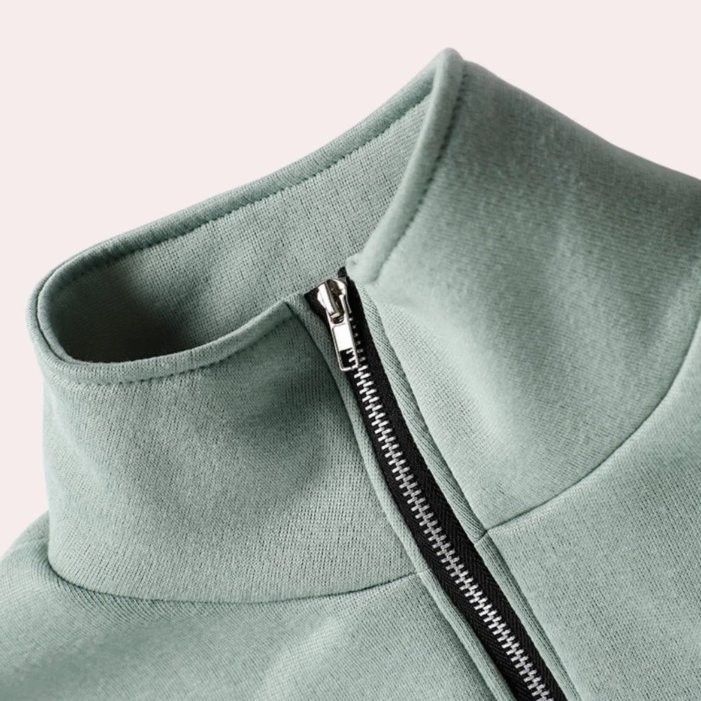 Set de trening din fleece cu fermoar pe jumătate pentru femei | Set de jogging din două piese, compus din hanorac și pantaloni de jogging | Set de îmbrăcăminte casual și confortabilă pentru acasă