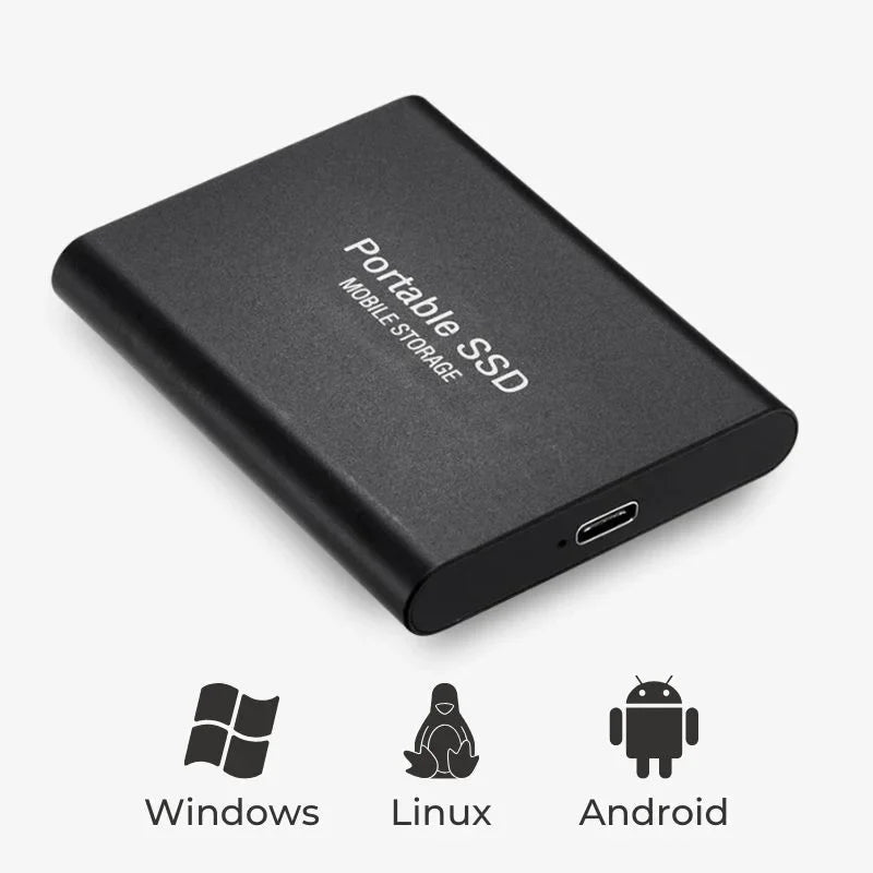 DataSafe - Externí úložiště SSD Aluminium - Super rychlý pevný disk - 32TB/16TB/8TB/4TB/2TB