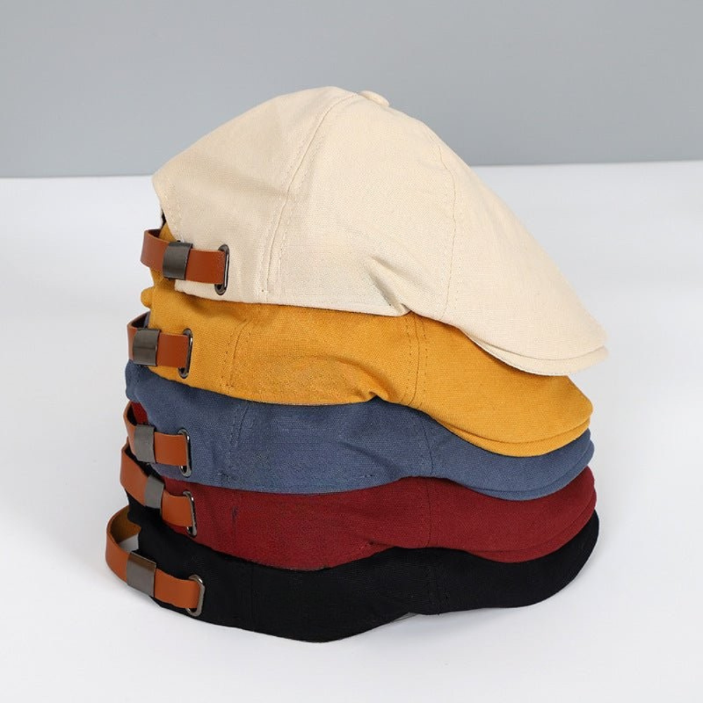 Casquette plate unisexe avec rabat incurvé et dessus texturé