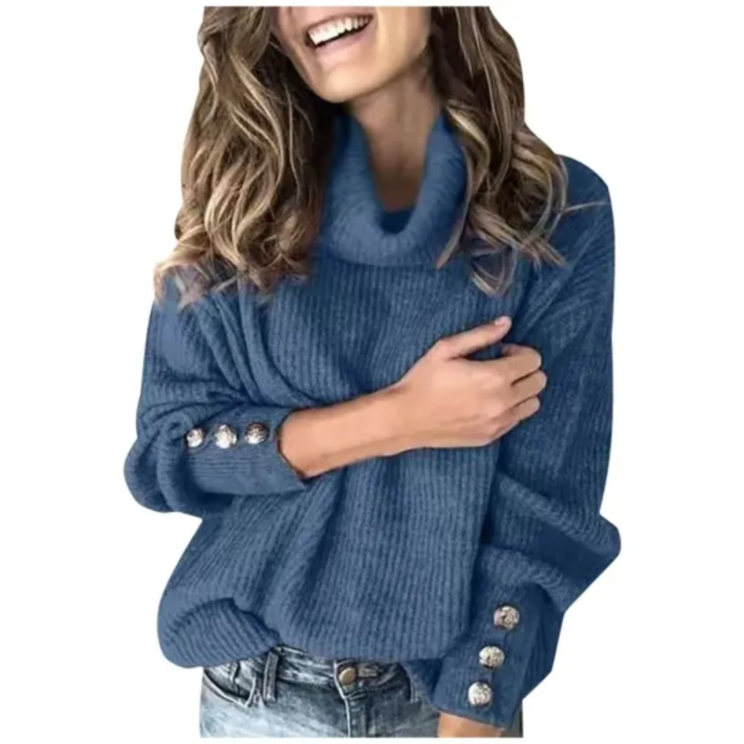 Pull oversize à col roulé pour femmes