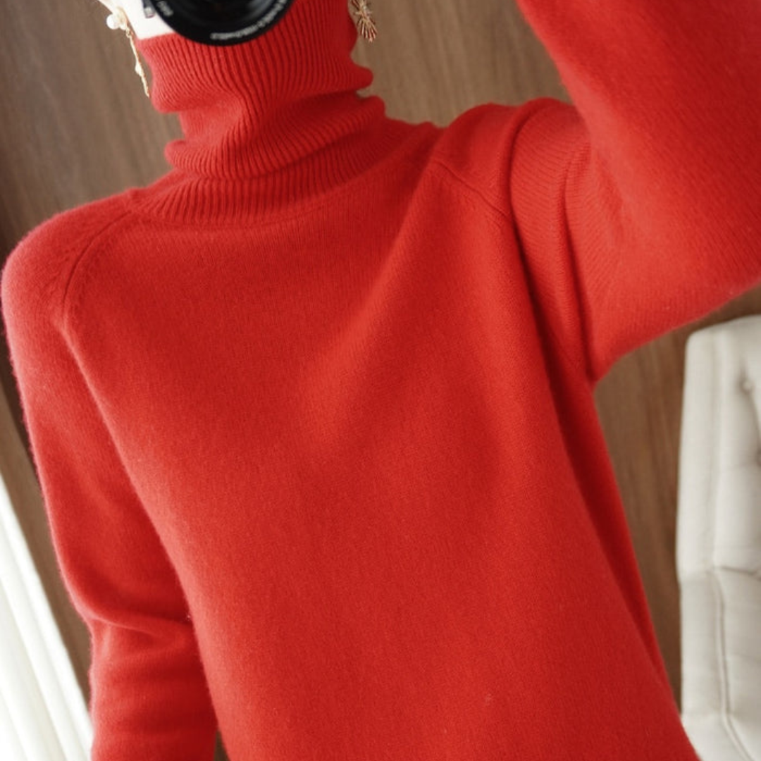 Jersey de cuello alto y manga larga para mujer | Suave y cálido