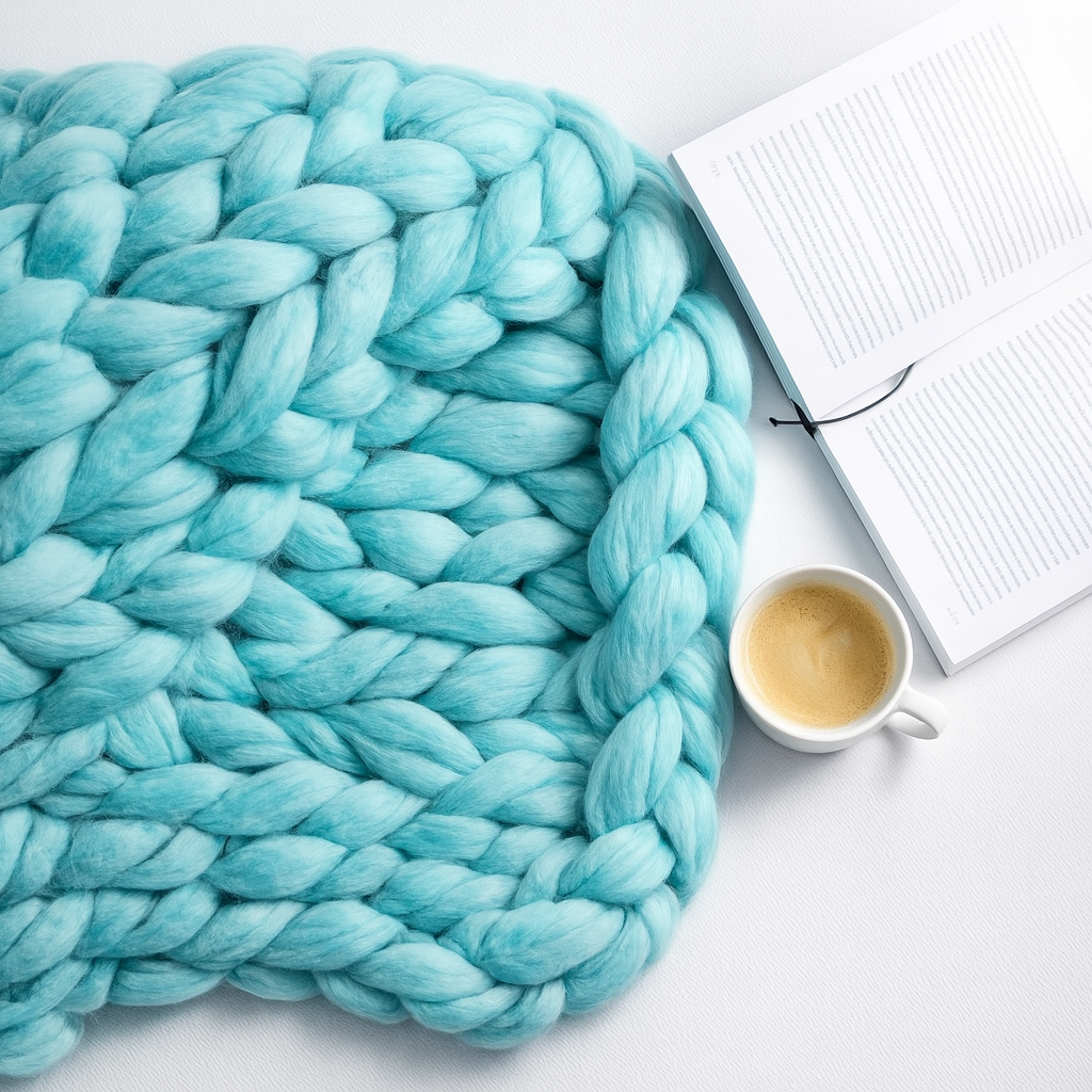 Wool Knitting Set Turquoise