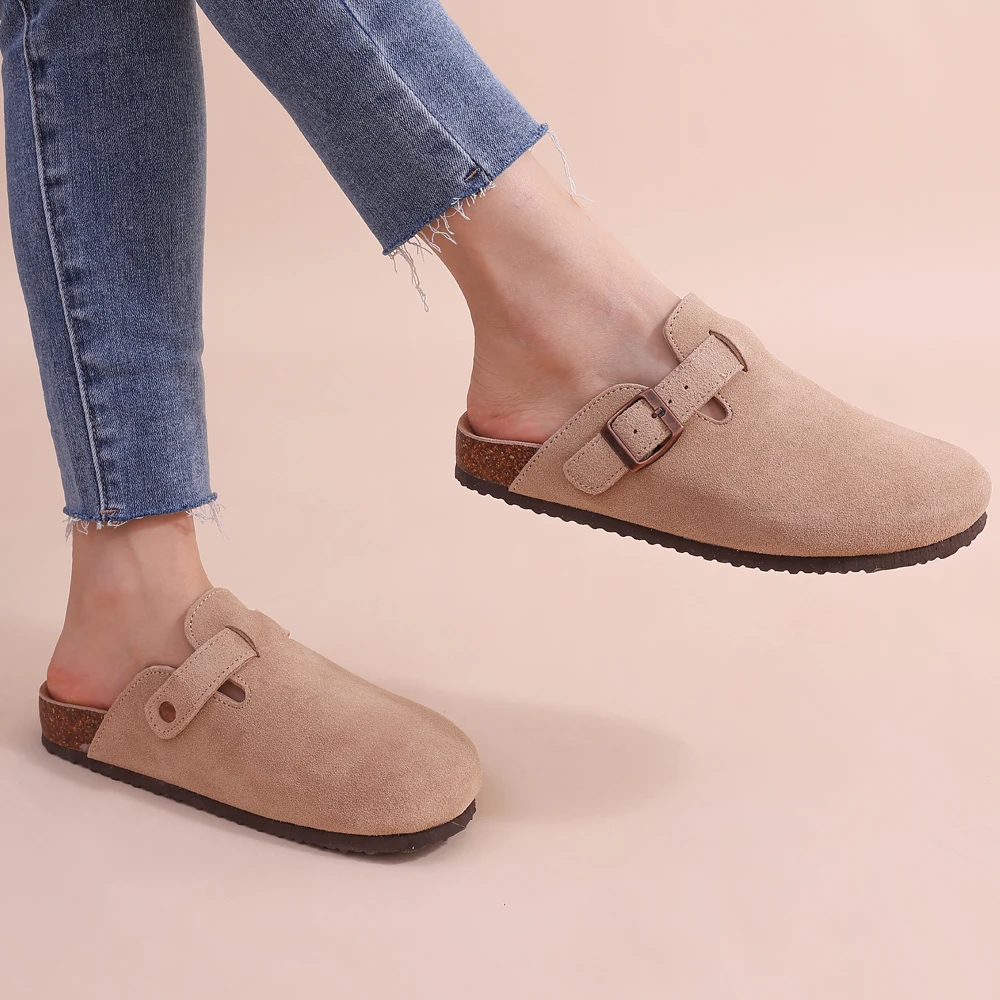 Zuecos para mujer: de ante, sin cordones y con hebilla ajustable
