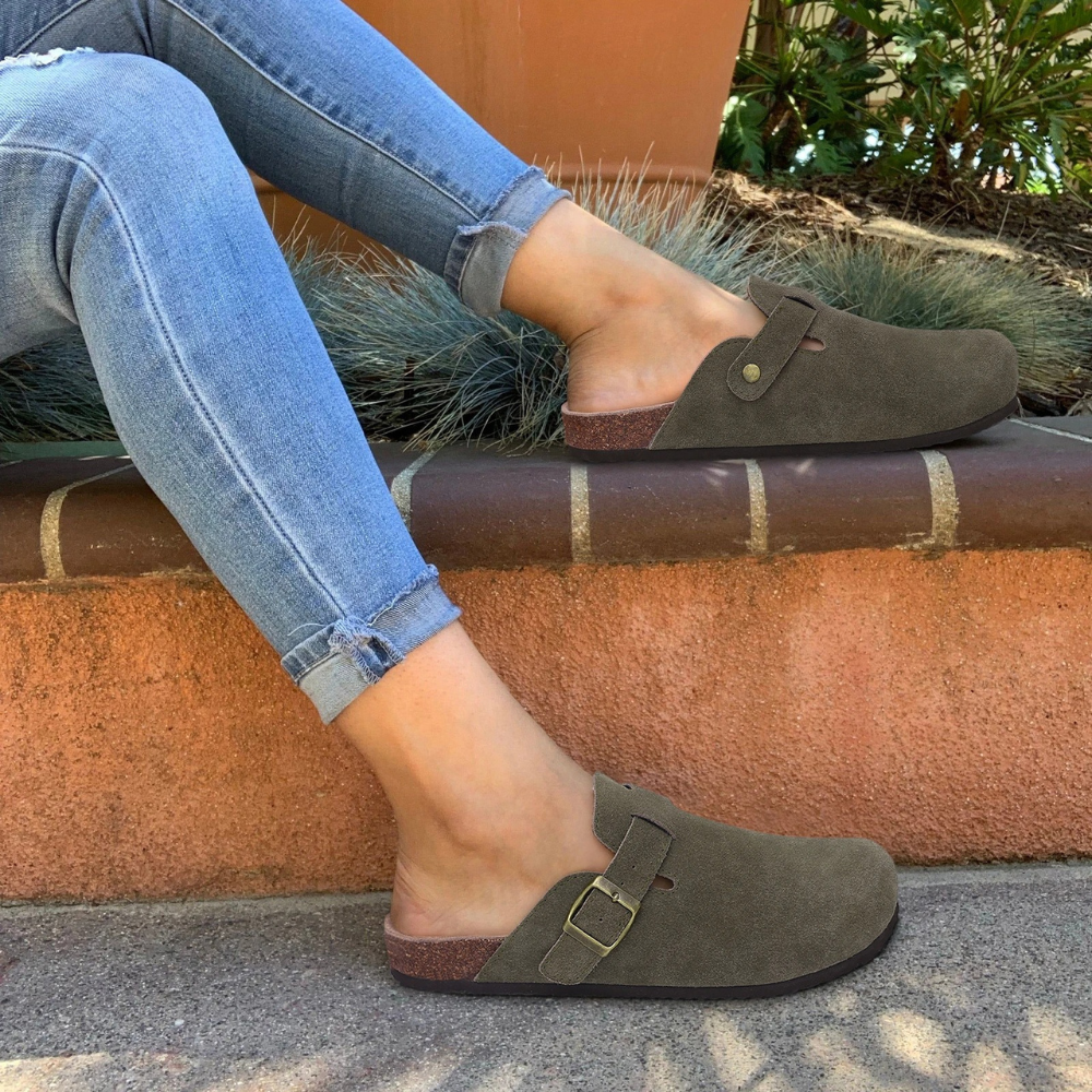 Zuecos para mujer: de ante, sin cordones y con hebilla ajustable