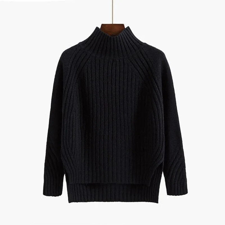 Mock Neck Ribbed Knit Sweater for Women - Image 2