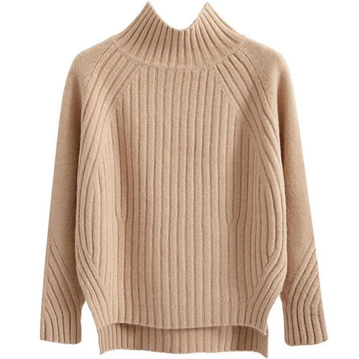 Mock Neck Ribbed Knit Sweater for Women - Image 4
