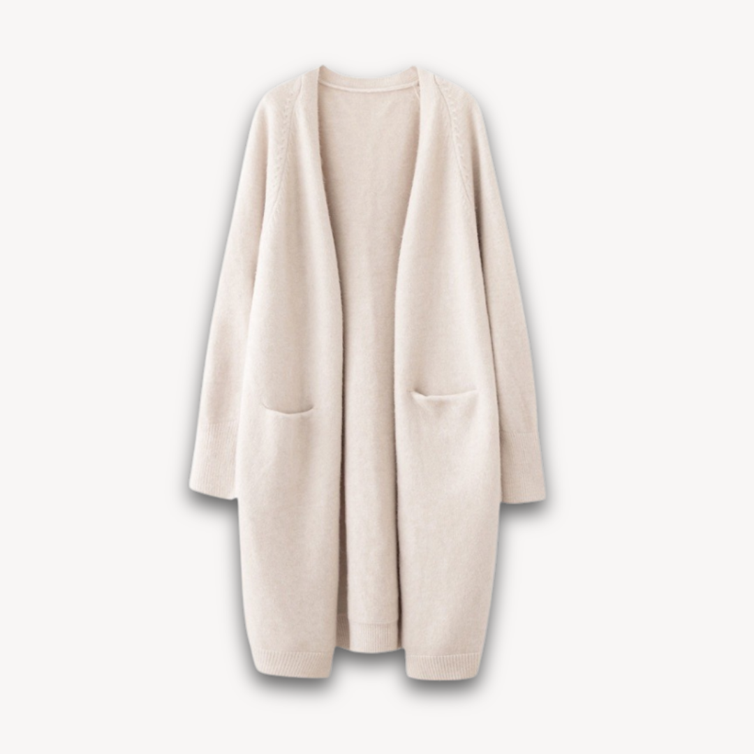 Cardigan lungo da donna in maglia | Morbido e minimalista