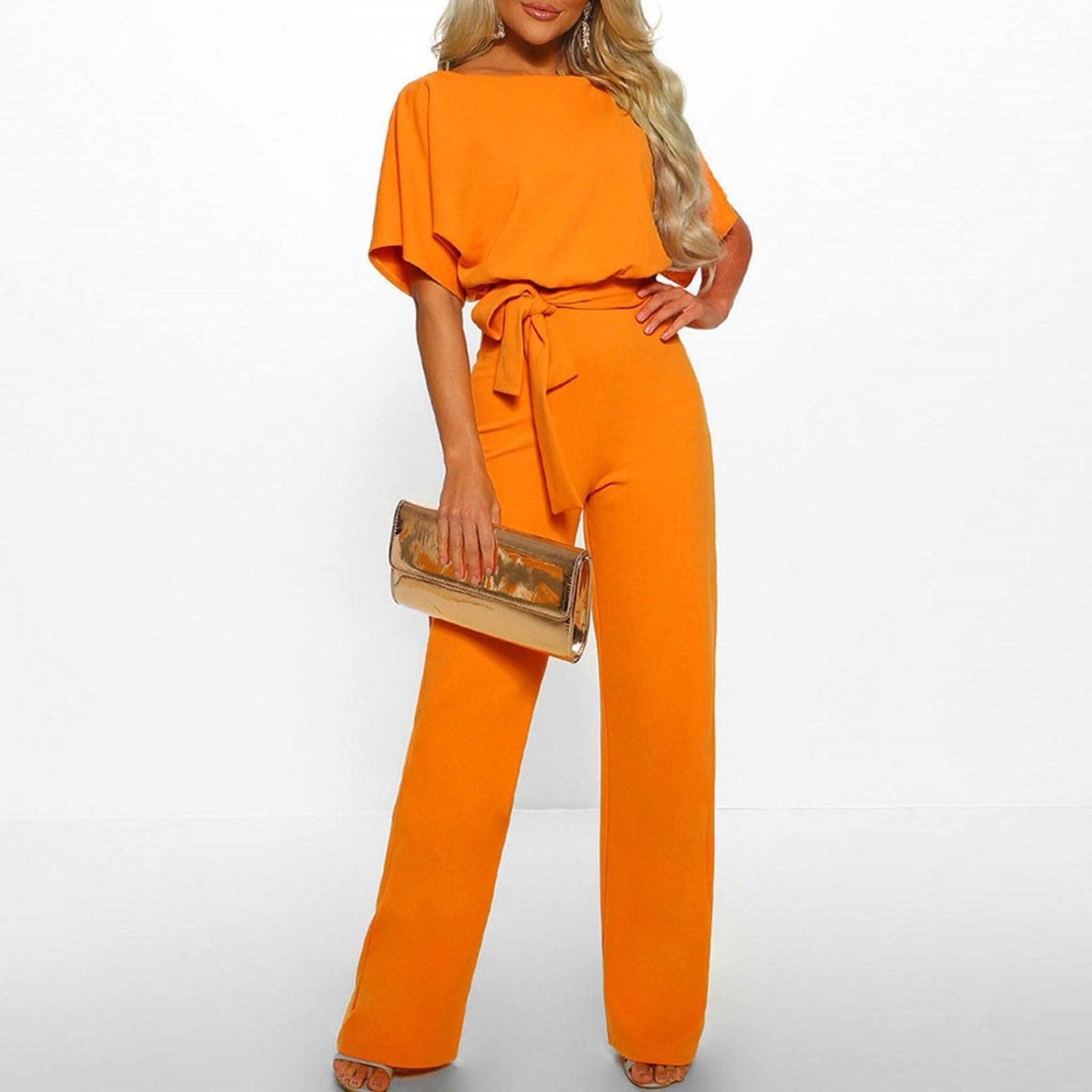 Combinaison chic à jambes larges pour femme - Coupe ajustée flatteuse