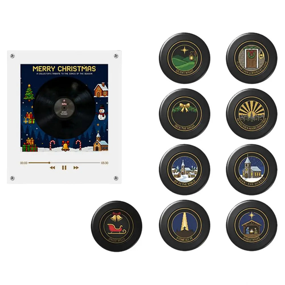 Christmas Music Box Refrigerator Magnet – Cozy Night Light with Replaceable Music Discs