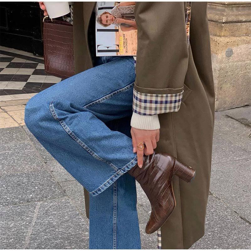 Μακρύ Κομψό Trench Coat Γυναικών - Χακί