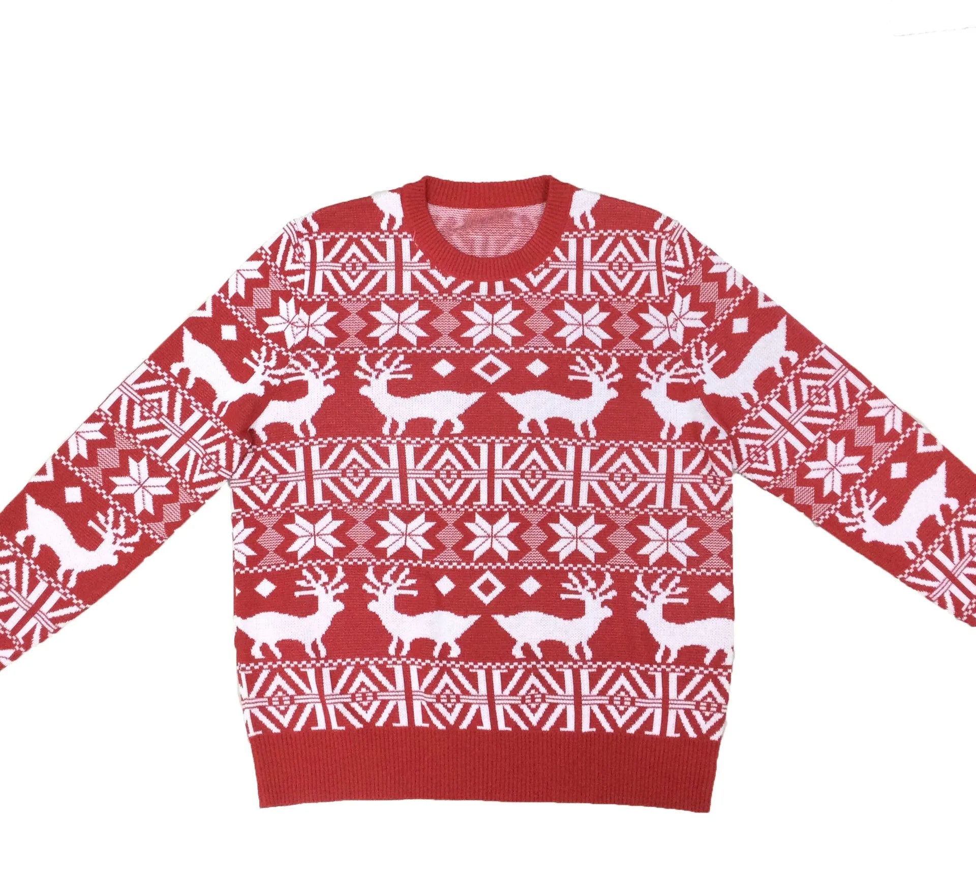 Dzianinowy sweter świąteczny z okrągłym dekoltem dla mężczyzn - Reese