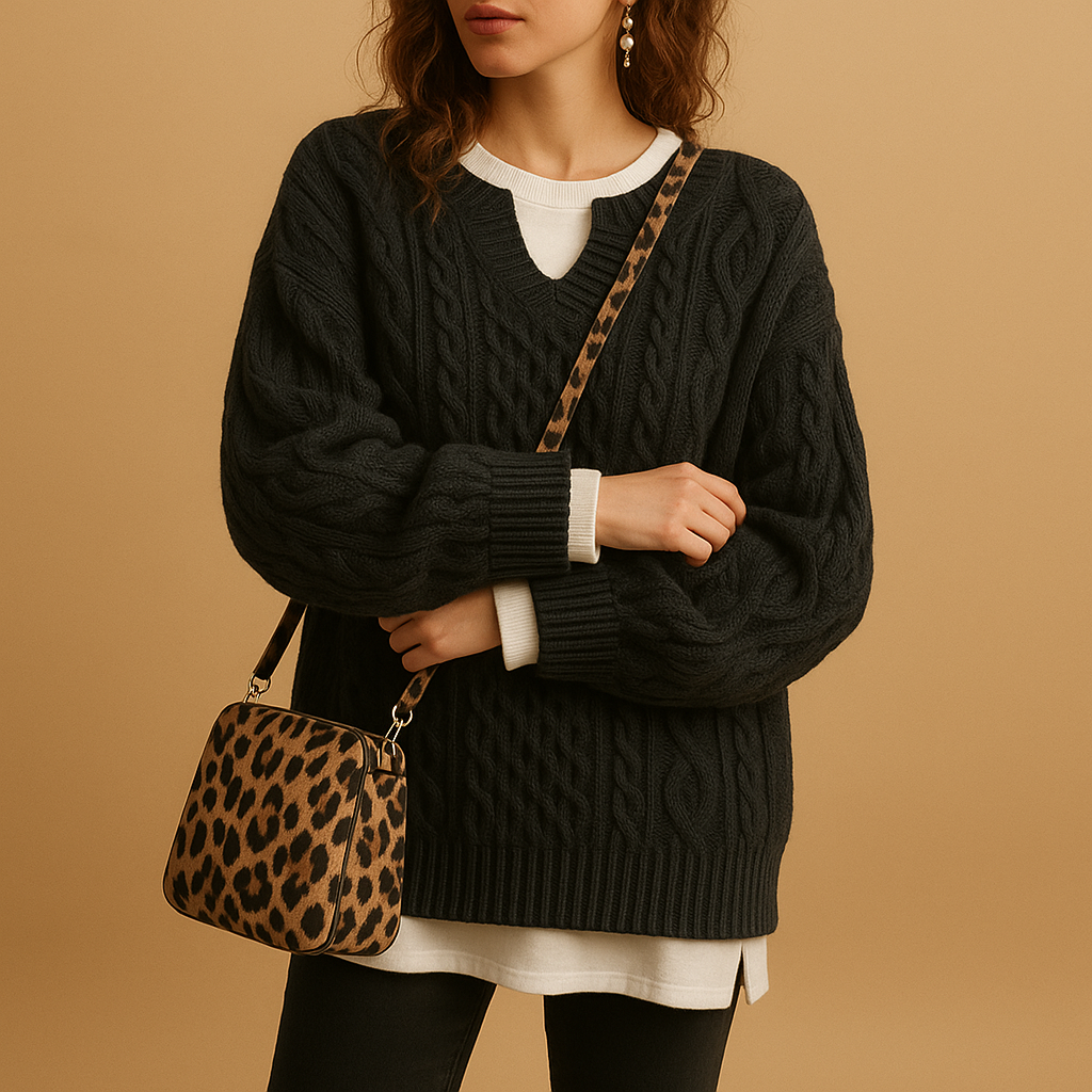 Oversized Cable Knit Sweater for Women - Image 2