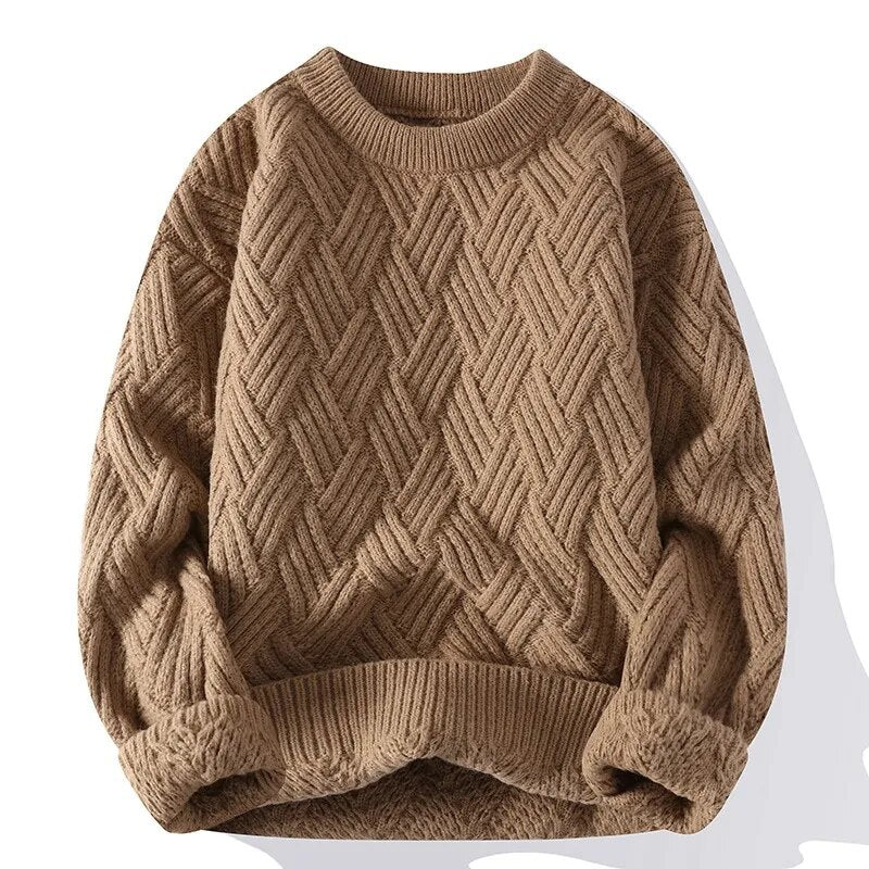 Textured Crewneck Sweater for Men - Image 5