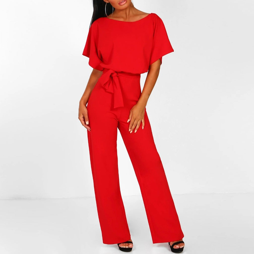 Combinaison chic à jambes larges pour femme - Coupe ajustée flatteuse