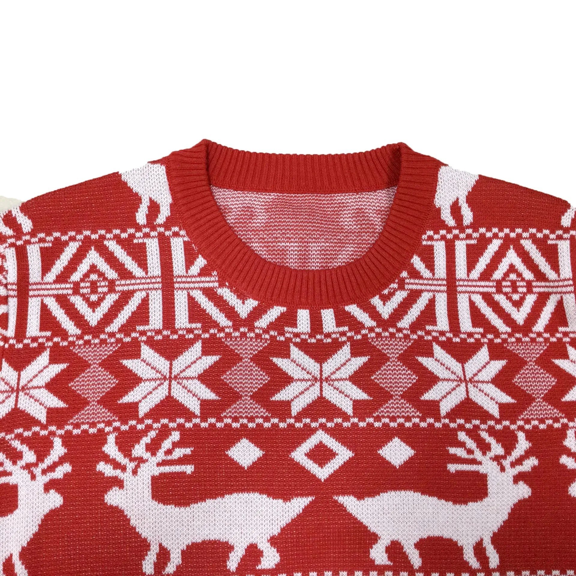 Dzianinowy sweter świąteczny z okrągłym dekoltem dla mężczyzn - Reese