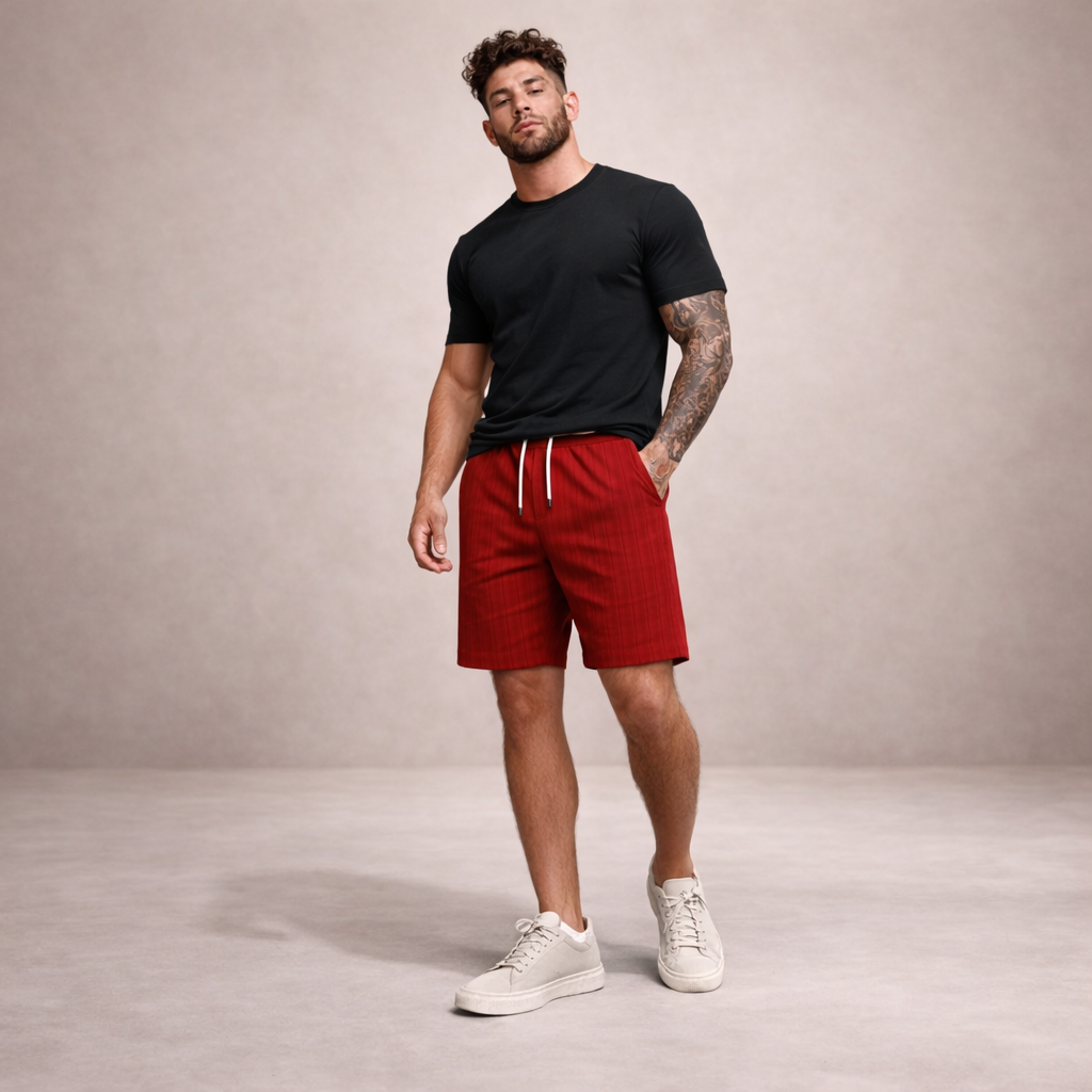 Pantalones cortos de lino para hombre | Pantalones cortos informales de verano, de corte regular y transpirables | Pantalones cortos ligeros de corte holgado para la playa y actividades al aire libre