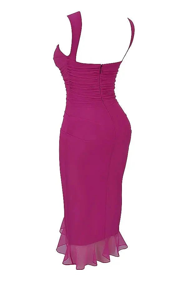 Elegant Mesh Midi Dress