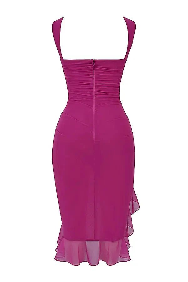 Elegant Mesh Midi Dress