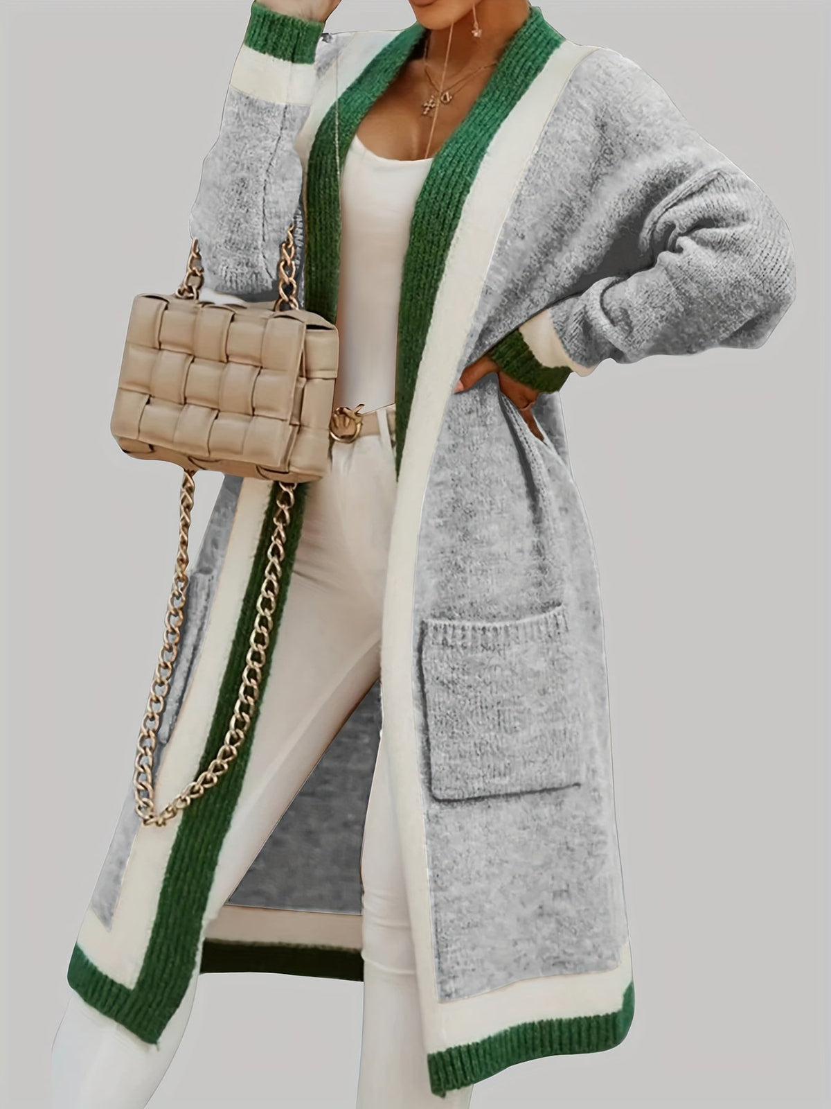 Charlotte Cardigan lung - inspirație vintage cu accente colorate