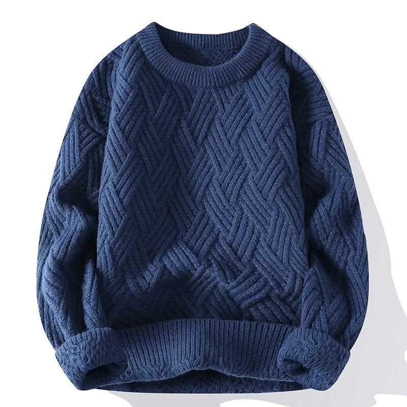 Textured Crewneck Sweater for Men - Image 7