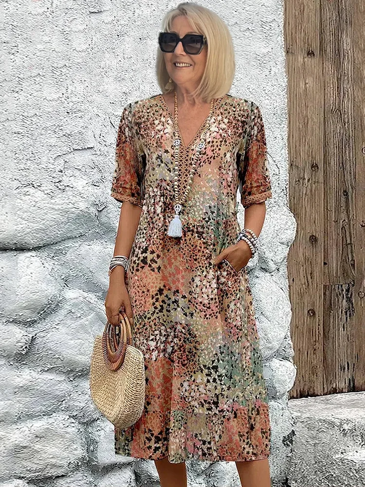 Dámské letní šaty Harper - elegantní květinové šaty s prodyšným materiálem a volným střihem
