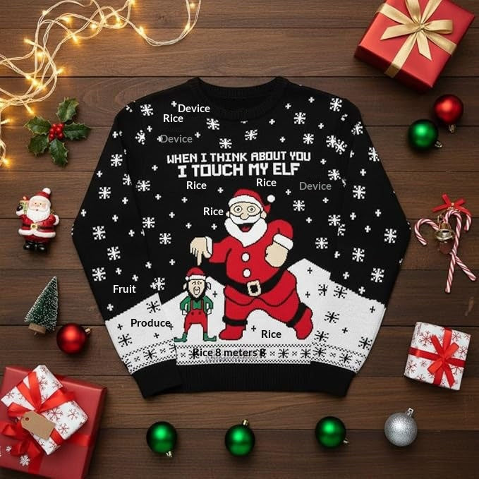 Jersey navideño unisex: jersey de invierno con diseño de Papá Noel para parejas