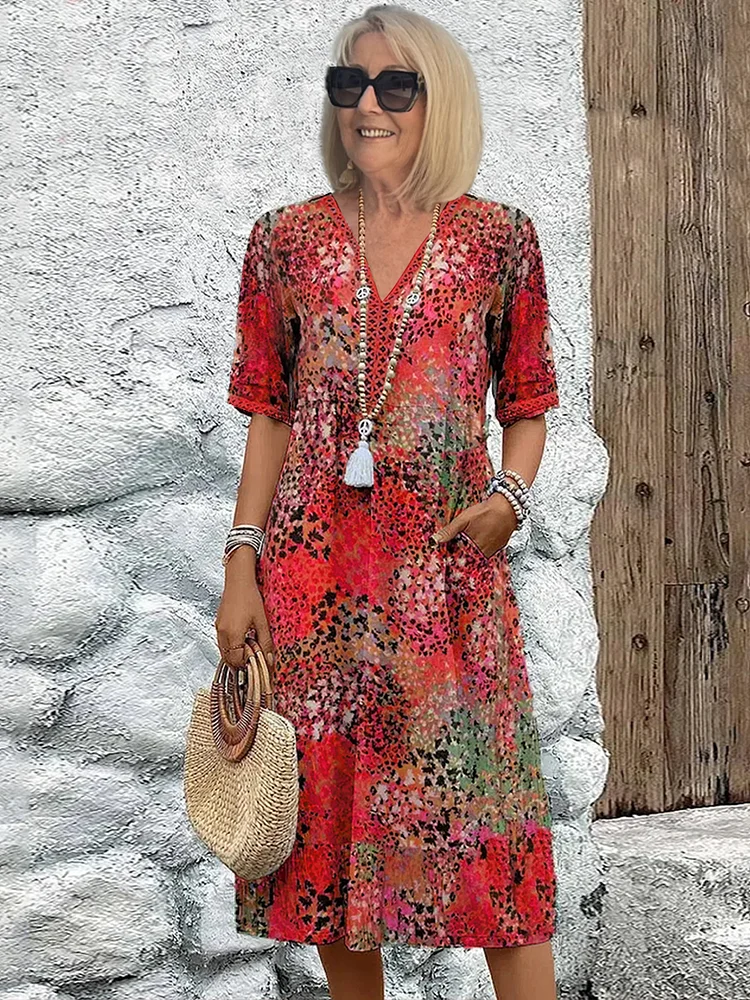 Dámské letní šaty Harper - elegantní květinové šaty s prodyšným materiálem a volným střihem