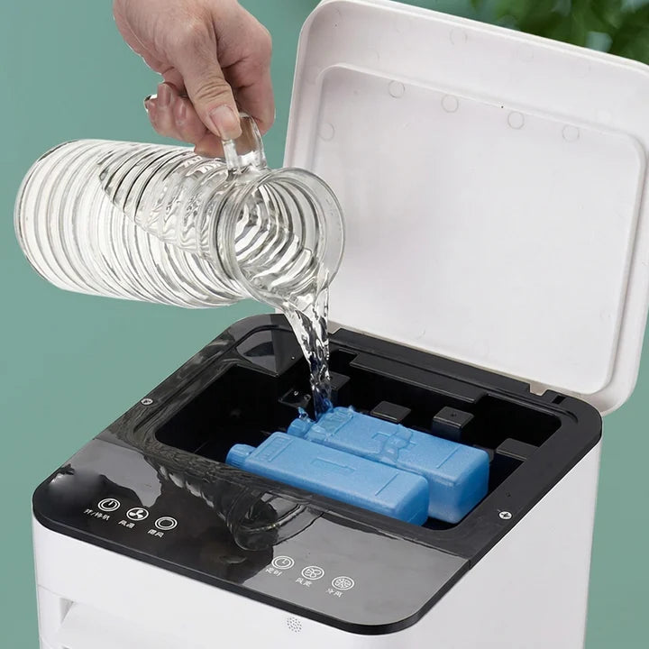 Aire acondicionado portátil sin ventana - Enfriador evaporativo 3 en 1 con mando a distancia y temporizador de 12 horas - Unidad de refrigeración sin manguera
