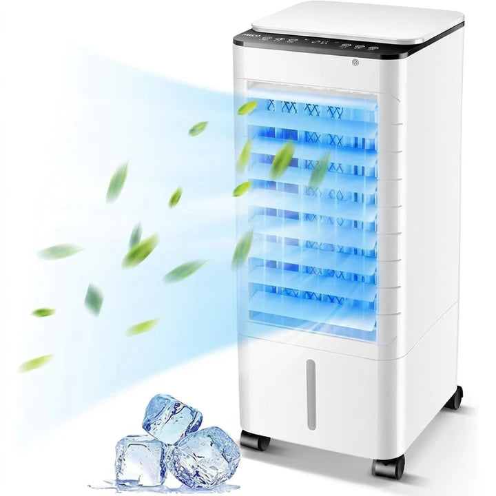 Aire acondicionado portátil sin ventana - Enfriador evaporativo 3 en 1 con mando a distancia y temporizador de 12 horas - Unidad de refrigeración sin manguera