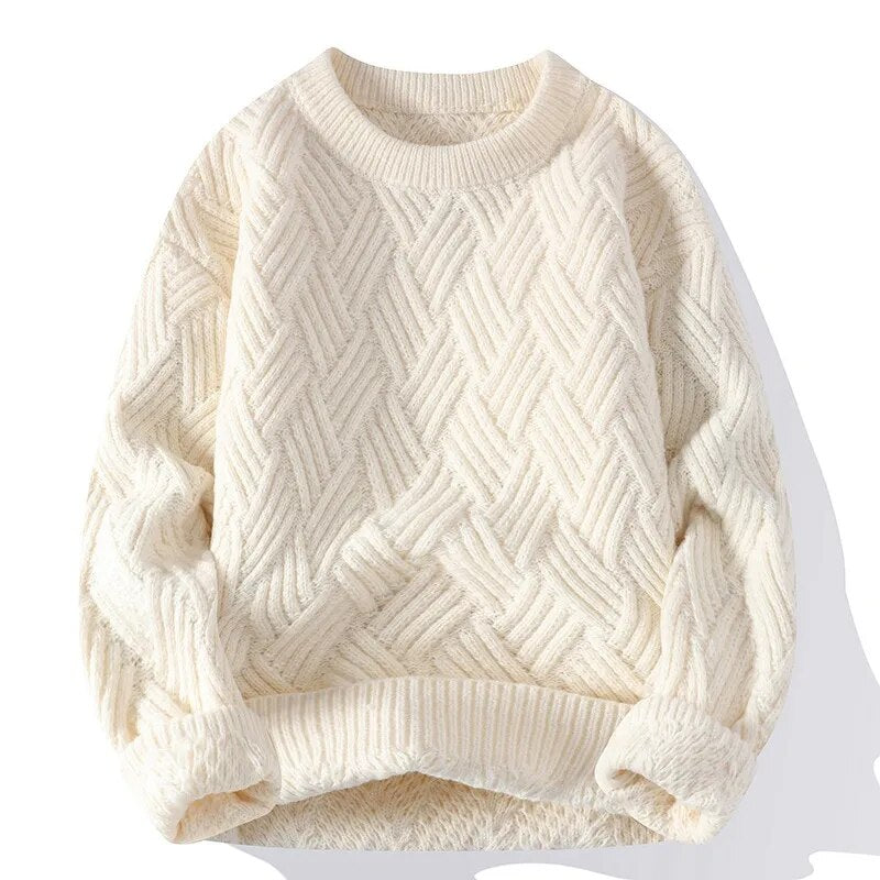 Textured Crewneck Sweater for Men - Image 3
