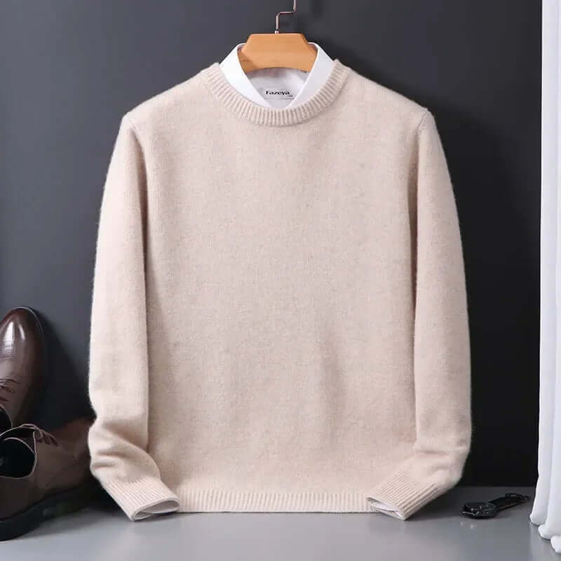 Maglione da uomo in maglia morbida | Comodo maglione girocollo da indossare tutti i giorni | Maglione casual lavabile in lavatrice