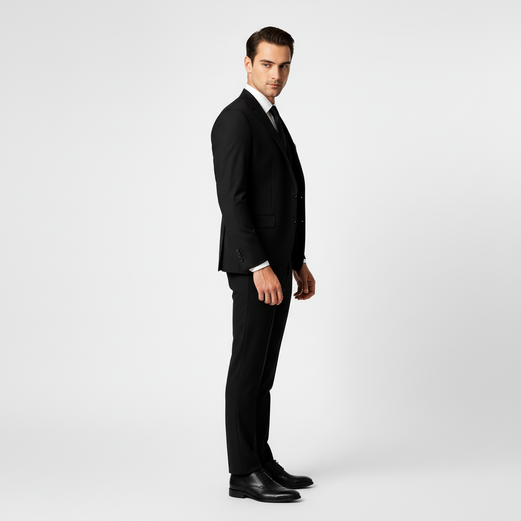 Pánská třídílná sada obleku s sakem, vestou a kalhotami – formální střih slim fit pro svatby, obchodní schůzky a slavnostní příležitosti