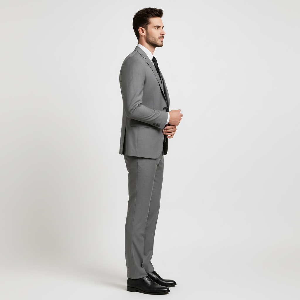 Pánská třídílná sada obleku s sakem, vestou a kalhotami – formální střih slim fit pro svatby, obchodní schůzky a slavnostní příležitosti