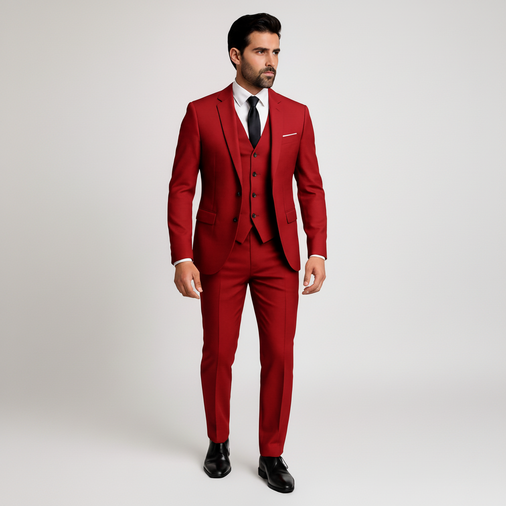 Pánská třídílná sada obleku s sakem, vestou a kalhotami – formální střih slim fit pro svatby, obchodní schůzky a slavnostní příležitosti
