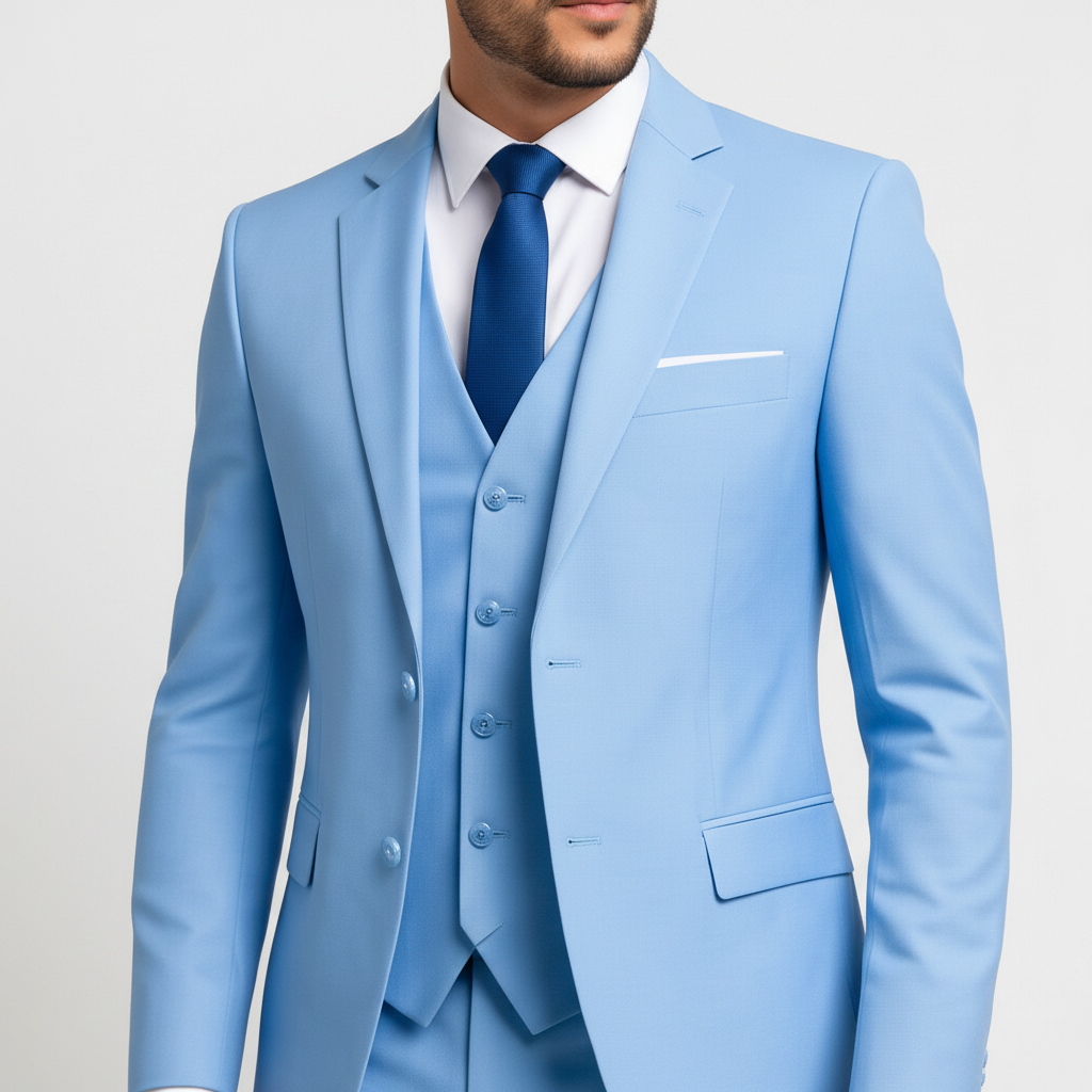 Pánská třídílná sada obleku s sakem, vestou a kalhotami – formální střih slim fit pro svatby, obchodní schůzky a slavnostní příležitosti