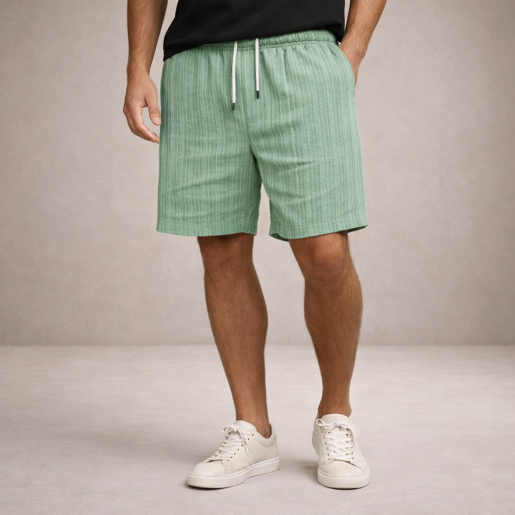 Pantalones cortos de lino para hombre | Pantalones cortos informales de verano, de corte regular y transpirables | Pantalones cortos ligeros de corte holgado para la playa y actividades al aire libre