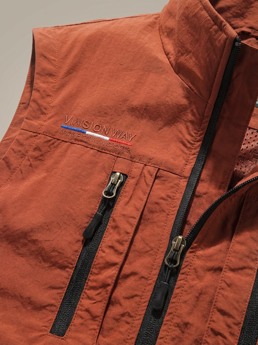 Chaleco ligero de hombre con múltiples bolsillos para actividades al aire libre: chaqueta sin mangas versátil para senderismo, pesca y viajes