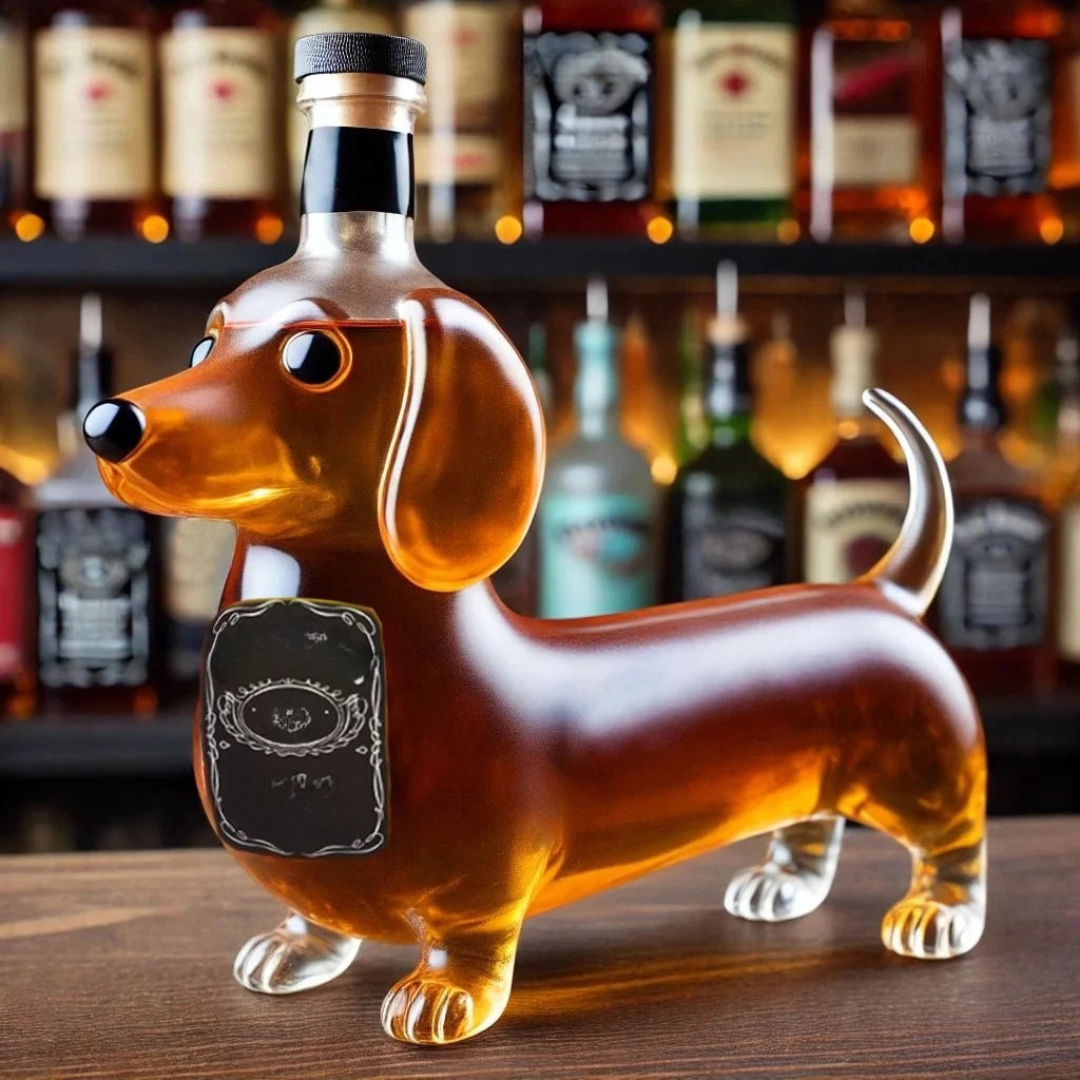 Γυάλινη καράφα ουίσκι Dog Design