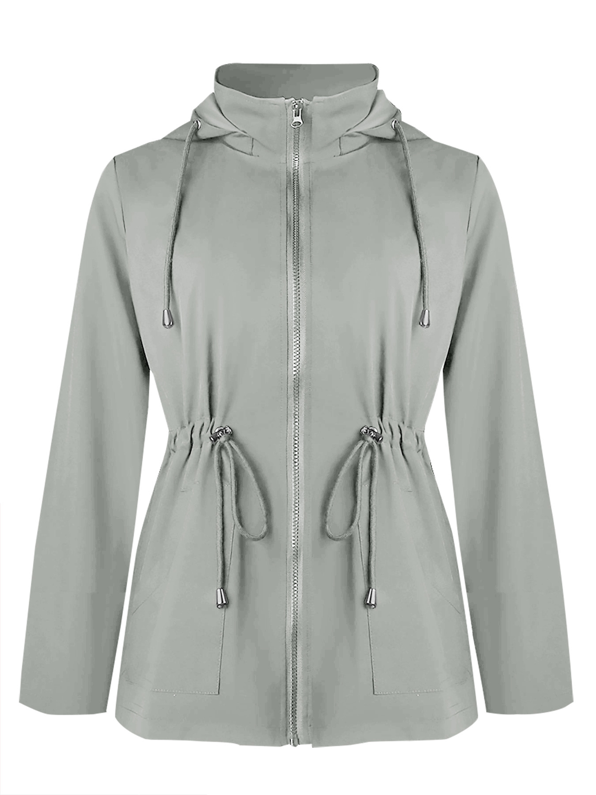 Damen Übergangsjacke Kapuze Leicht Reißverschluss - Image 2