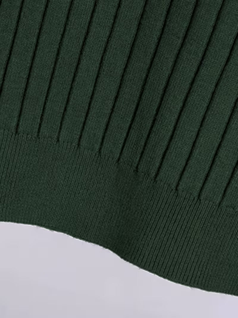 Polo de punto de rayas verticales para hombre | Prenda de punto de manga corta y cuello con solapas, ideal para un estilo business casual y un look elegante para el día a día