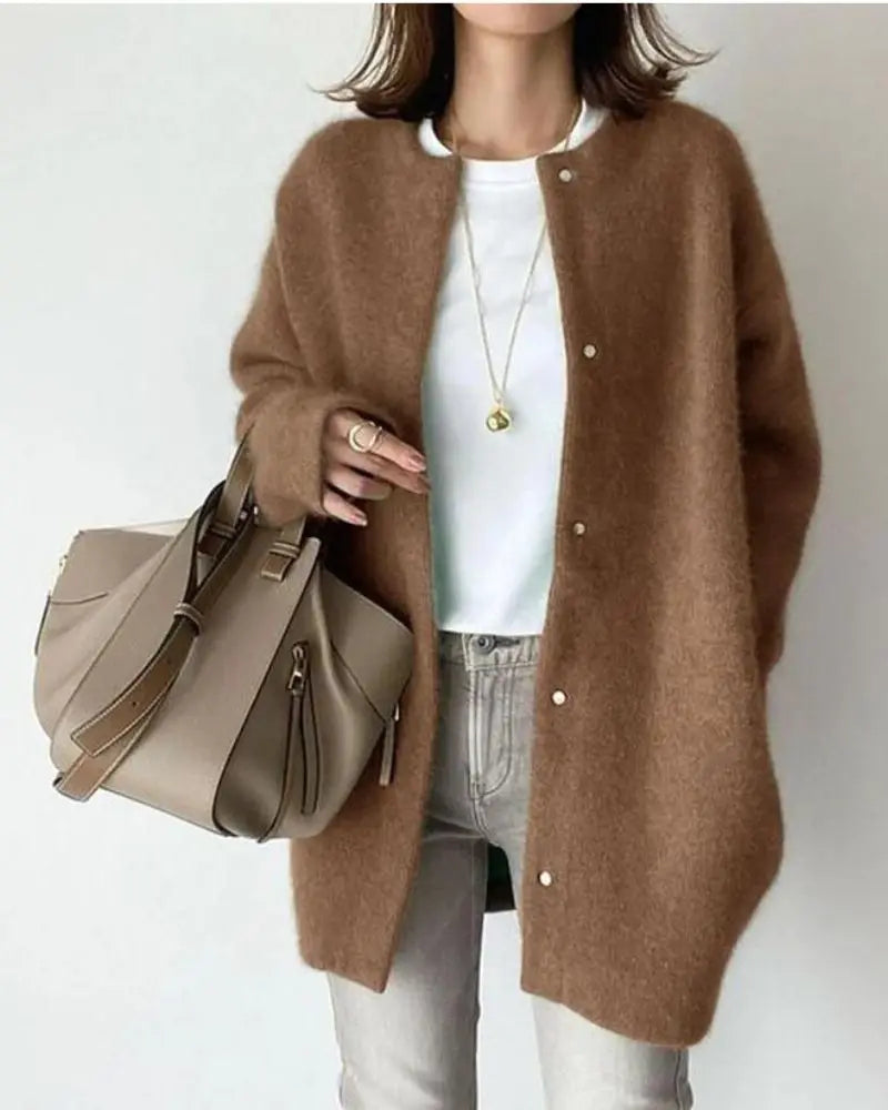 Chic wool and mohair cardigan for fall and winter - Women's