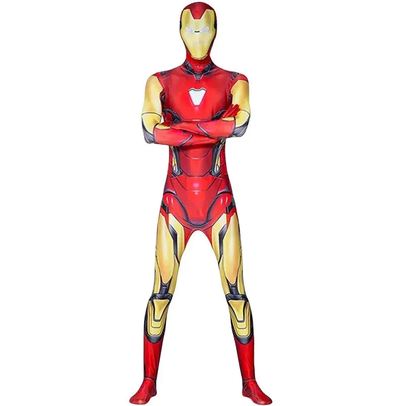 Little one dressed in a colorful superhero costume, inspiring heroic imaginative play.