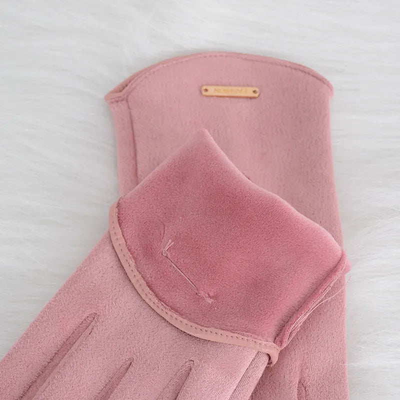 Guantes clásicos de ante con forro de cachemira