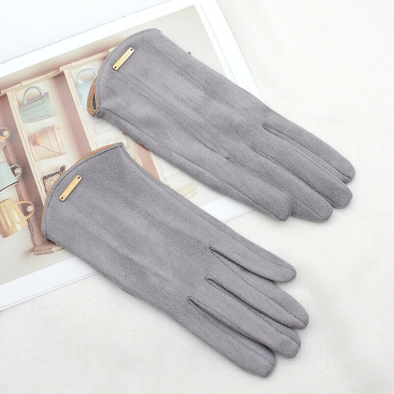 Guantes clásicos de ante con forro de cachemira