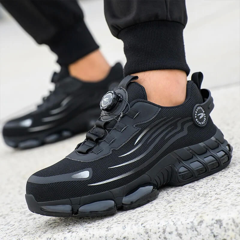 Men's Steel Toe Safety Sneakers | Lightweight Puncture Proof Work Shoes | Breathable Non-Slip Protective Trainers for Men