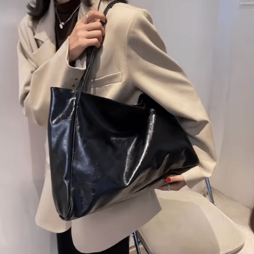 Grand sac à main en cuir à bandoulière pour femme