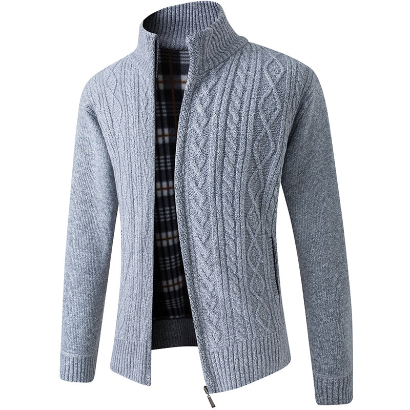 Image of Men's Full Zip Stand Collar Cardigan