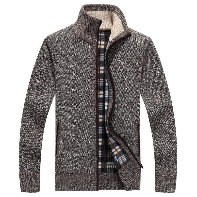 Image of Men's Full Zip Stand Collar Cardigan