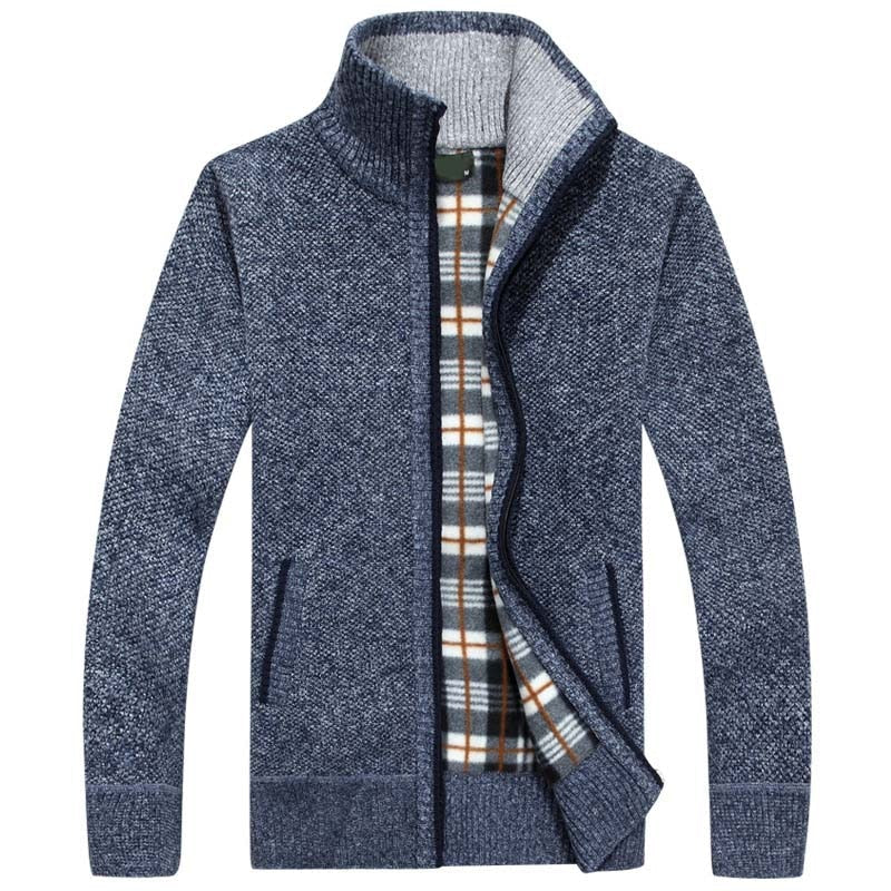 Image of Men's Full Zip Stand Collar Cardigan